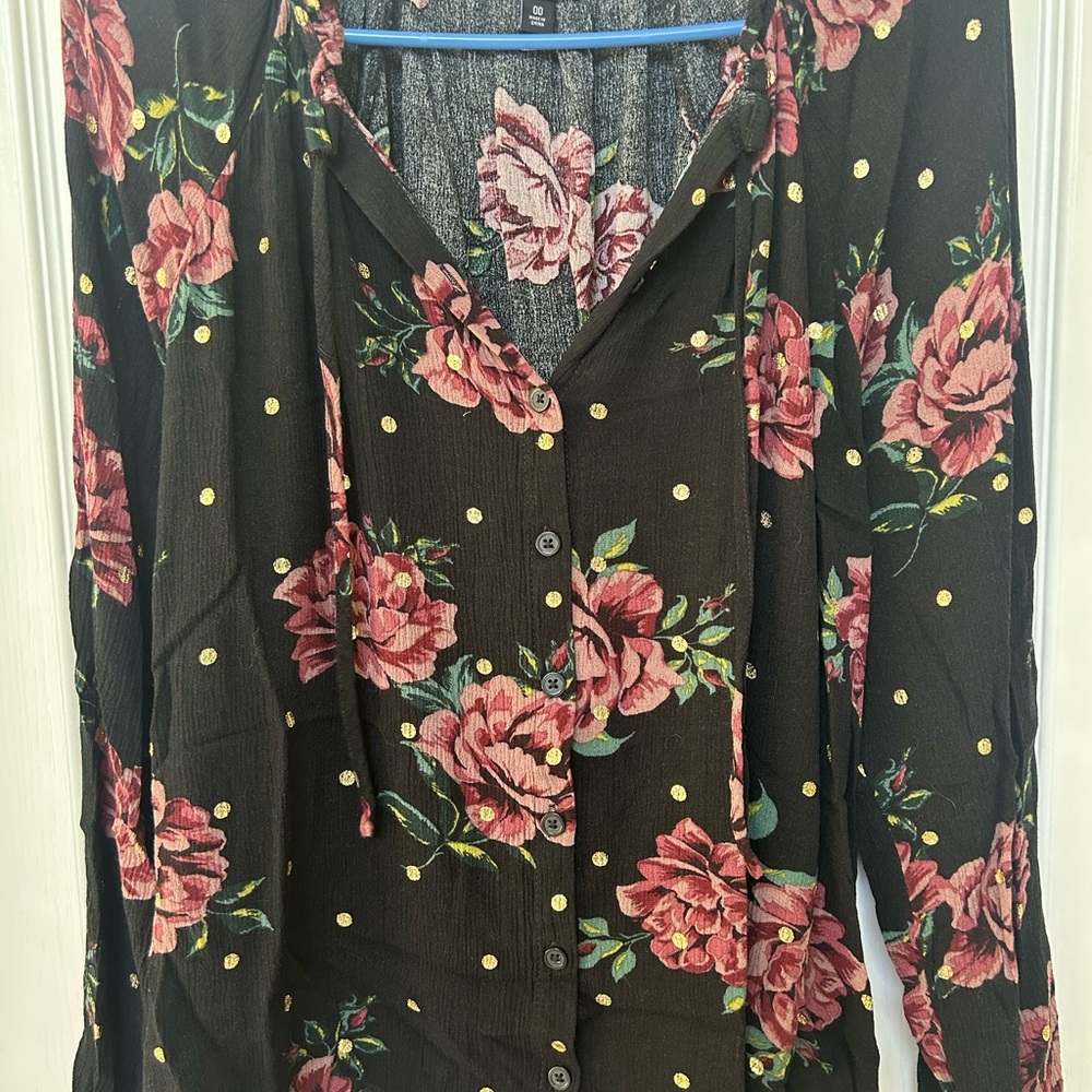 Torrid Floral Button-Up Blouse